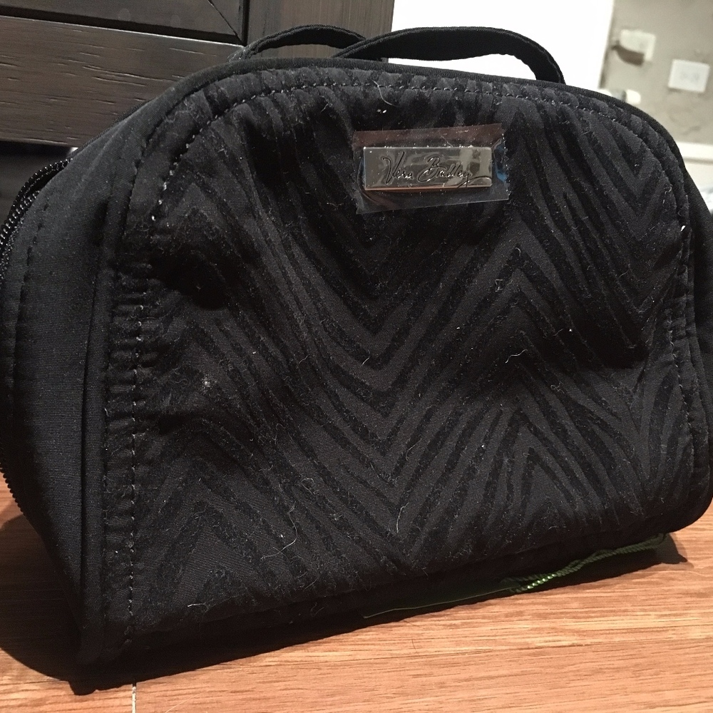 NEW black Vera Bradley makeup bag w/velvet pattern